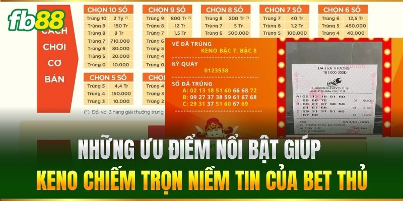 Những ưu điểm nổi bật giúp Keno chiếm trọn niềm tin của bet thủ