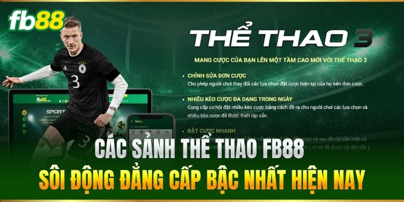 Các Sảnh Thể Thao FB88 sôi động đẳng cấp bậc nhất hiện nay